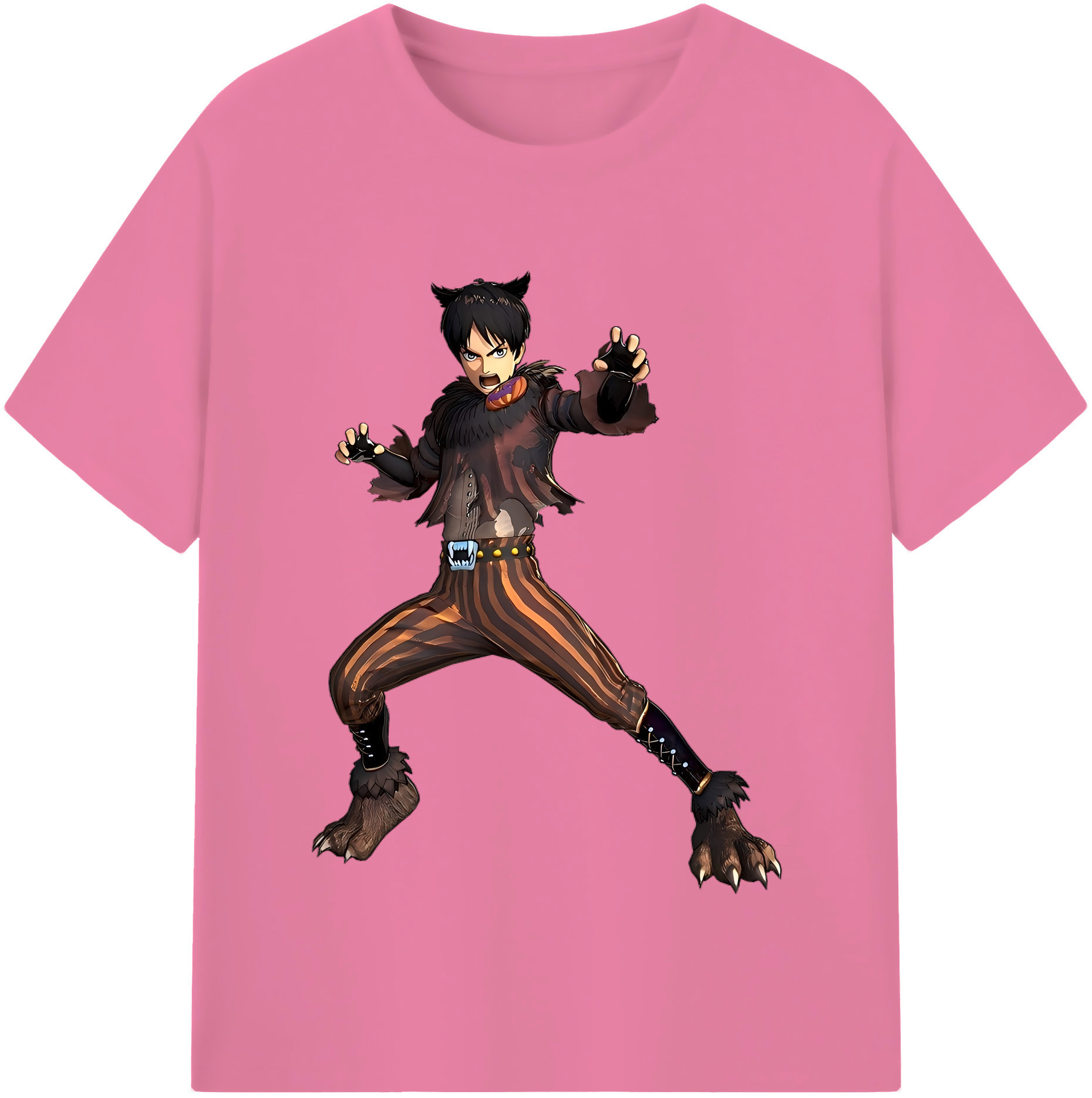 （画像用） 進撃の巨人 エレン･イェーガー Attack on Titan Eren Jäger 綿100％半袖Tシャツ（フロントプリント）